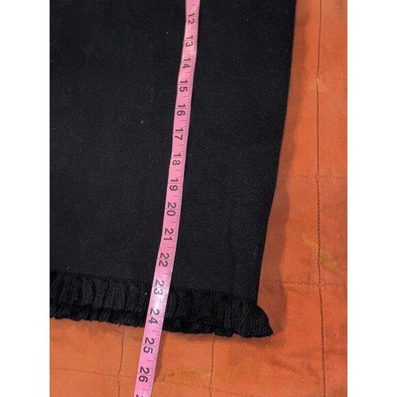 Saks Fifth Avenue Black Knit Skirt With Fringe Hem Women's Size 6 - Picture 8 of 11